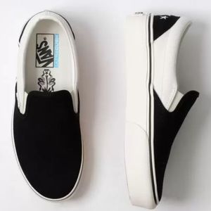 Vans Slip On Platform Black And White Womens Shoes